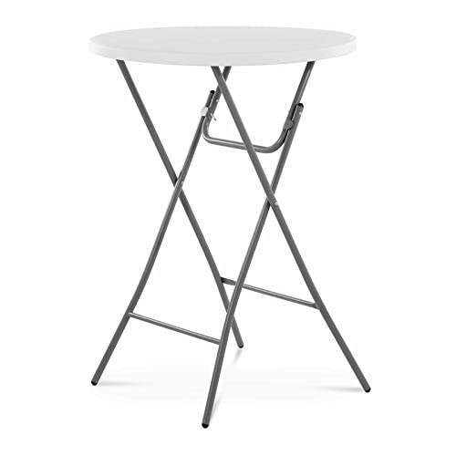 Royal Catering RC-FT_6 Stehtisch klappbar Ø 800 x 1.100 mm 100 kg drinnen/draußen Weiß Bartisch Garten Garten-Bartisch