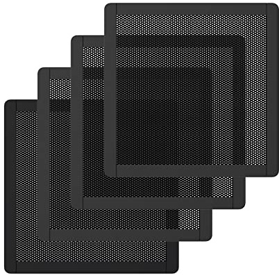 MoKo 120 x 120 mm PVC PC kylare fläkt dammfilter, 4-pack fläktskydd magnetisk ram PC-fläkt dammskydd PC-kylarfilter PVC dammskydd datorfläktgaller, svart
