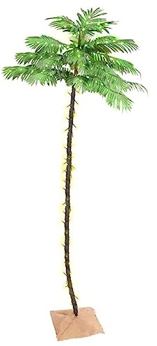 vidaXL Künstliche Palme mit 252 LEDs Beleuchtet Weihnachtsbaum Kunstpflanze Dekobaum Kunstbaum LED Baum Party Dekoration Außen Innen Warmweiß 400cm