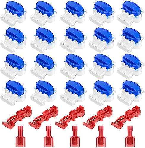 EEEKit 25 Pezzi Morsetti per Cavi Impermeabile Connettore Robot Tagliaerba, Cavo Riempito di Gel Resina per Connessioni Cavi Elettrici, Accessorio Robot Rasaerba
