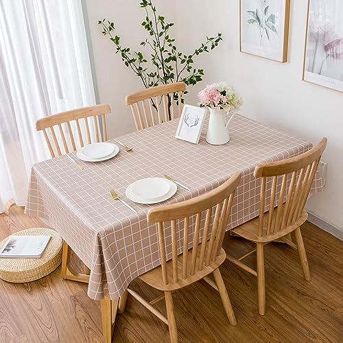 XQSSB Tischdecke Tischläufer Tischtuch Tischwäsche Anti Heiß Weich Tischdekoration Tafeltuch Kaffeefarbe 110 × 160cm