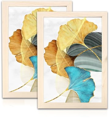 SNSYGN Lot de 2 cadres photo en bois, format A4, 20x25 cm, couleur naturelle, fin, pour photos et affiches