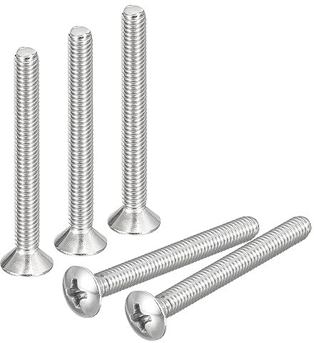 QUARKZMAN M4x40mm Tornillos Máquina Phillips con Cabeza Ovalada, 50ud Acero Inoxidable 304 con Cabeza Avellanada Ligeramente Elevada