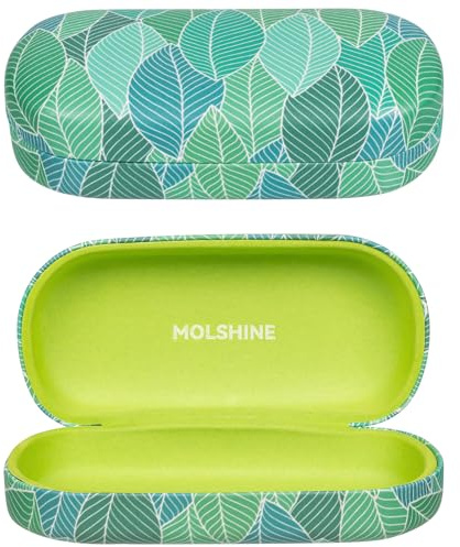molshine Custodia rigida per occhiali da sole,custodia per occhiali classica grande per donna uomo,occhiali da sole(Foglie)