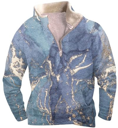 KONG JIMFAN and Zipper Herren Strickjacken Kapuzenpullover Herren Neik Herren Pullover Männer Oberteile Langarm Tshirt Herren Sport 2in 1 Pullover Herren Redbox Hoodie Freshe Hoodies(Light Blue,XL)