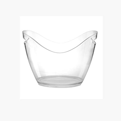 Pimex Cubeta​para Hielo, Cubo de Hielo Cubo de Hielo de plástico - Enfriador de Hielo Barril Barra de Fiesta Cerveza Caja de Bebidas de Vino, Cubo de Hielo Transparente