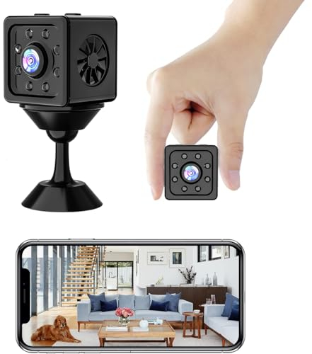 Mini kamera, Full HD 1080P WLAN Überwachungskamera Kamera Überwachung Innen Mini Kamera Live Übertragung Handy APP mit Langer Akkulaufzeit Mini Camera mit Bewegungsmelder und Infrarot-Nachtsicht