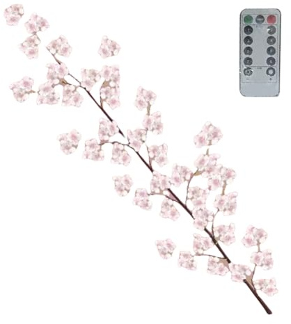 Fiorky Luces LED fora árbol de cerezo en flor, luz de rama con control remoto, flores artificiales iluminadas, luz decorativa de ramita de Sakura fora fiestas en interiores, bodas, foredes
