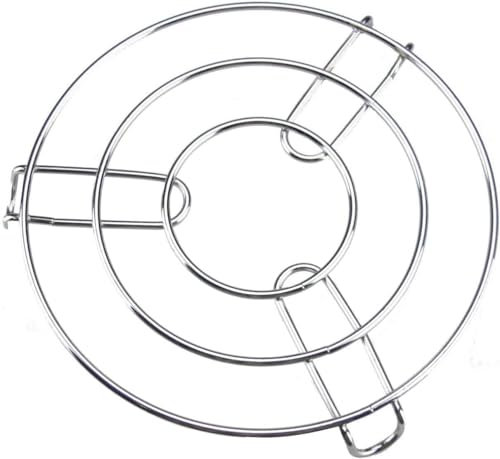 GSV Essentials Hot Pan Pot Stands, Stainless Steel Round Cooker Steamer Rack, kitchen Tool, Convenient for Cooking, Trivet, Protect Household Surfaces, Silver Trivet (1 PCS)