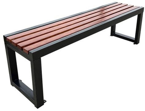 Gartenbank Metall Parkbank, 2-3 Personen Sitz Liege Stühle Patio Bank Stuhl, für Yard Porch Lawn Balkon Hinterhof Sitz, mit Rückenlehne, Massivholz Lattenrost Sitz und verzinktem Rahmen