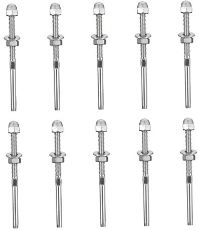Gadpiparty 10stücke -stanzspanner Für Kabelgeländer-kit -stanzfitting Passend Zu Seilgeländersystemen Für Metallpfosten Installieren