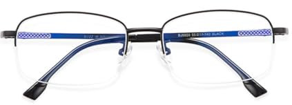 EYEphy Men's titanium anti-blue light/anti-fatigue magnifying glasses, business frames HD aspheric resin lens readers,Black,+1.25