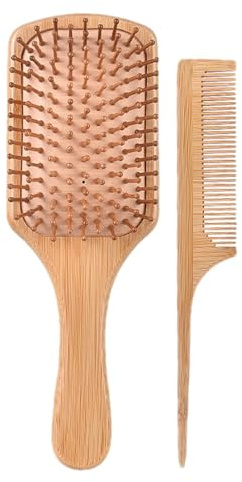 Brosse À Cheveux Démêlante, Brosse À Palette | Ensemble De Palettes De Brosses À Cheveux Démêlantes Naturelles 2 Pièces - Brosse À Cheveux Épais Et Bouclés, Brosse À Cheveux Lissante Et Démêlante, Mas