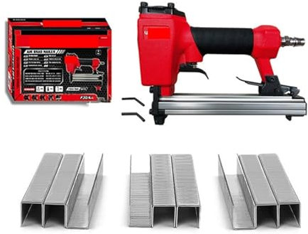 Pistola de clavos neumática, Pistola de clavos neumática for muebles, clavadora neumática, grapadora de construcción, herramientas for clavar tapicerías con grapas(1013J Set)