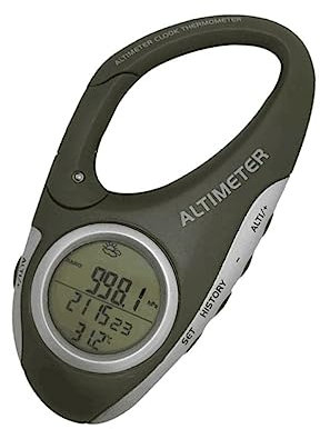 HEMOTON Karabiner Barometer Höhenmesser Thermometer Aus Langlebigem Material Tragbarer Bergsteiger Wettermesser Wettervorhersage Für Outdoor Sport Wanderer