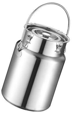 Bidone Del Latte In Acciaio Inossidabile Bidone Per Il Trasporto Del Latte Con Coperchio Ermetico E Manico Lungo Per Cucina Commerciale Domestica,10L