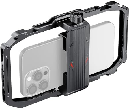 NEEWER Universal Smartphone Käfig, Profi Video Rig Phone Cage mit Schnellwechselhalterung & 3 Kaltblitzschuhen Kompatibel mit iPhone Samsung TikTok, Vlogging, Filmproduktion, PA039