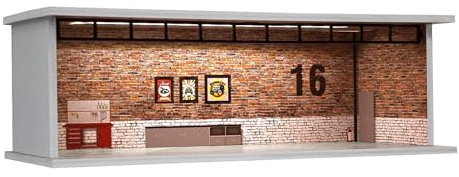 NUEIOVRW Modèle de garage diorama 1/64, éclairage tri-mode réglable pour parking scène de stationnement, vitrine de voitures miniatures, boîte d'affichage de scène d'exposition de voiture (n° 16
