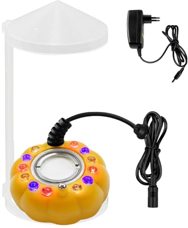 Nebulizador ultrasónico, 12 LED, nebulizador ultrasónico, mini máquina de niebla con forma de calabaza, generador de niebla para acuario, fuente de agua, Halloween, estanques, wigwams, acuarios