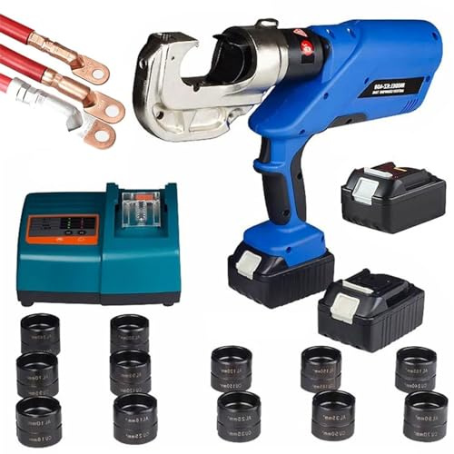 Crimpatrice idraulica a batteria con 13 paia di matrici, rotazione a 360° per terminali elettrici, kit di crimpatura cavi e fili