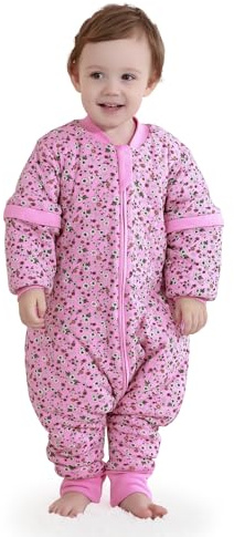 Mosebears Babysovsäck med ben, avtagbara ärmar, varmt foder, babysovsäck för flickor, pojkar och flickor, pojkar