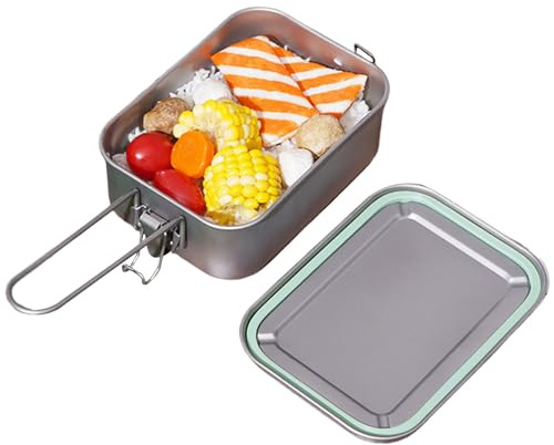 Titan Lunch - Tarne di pane portatile a base di metallo di titanio puro | Scatola da picnic da campeggio compatta con poesia per studenti per studenti esterni SCUOLA SEGUITO PACCHIO PER IL LAVORO