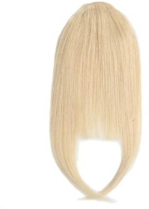 Haarclip auf Echthaar Fake Clip In Extension Echthaar Pony Falsches Haarteil(Blonde)