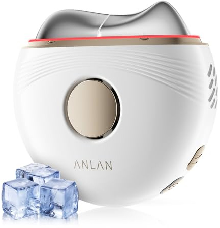 ANLAN Electric Gua Sha Face Massager with EMS, Hot & Cold Therapy, 3-Color LED Facial Sculptor for Face & Neck, Depuffing, Lymphatic Drainage & Skin Firming