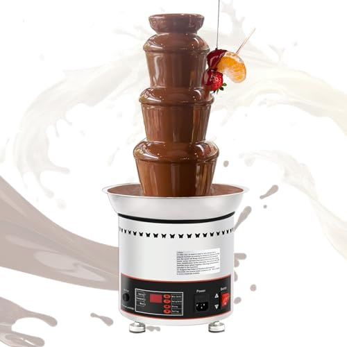 Fontana elettrica per cioccolato, in acciaio inox, per feste di compleanno e matrimoni