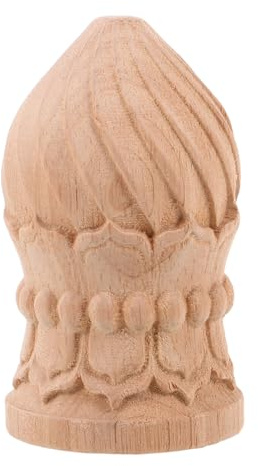 NUOBESTY Remate de piña de madera sin terminar, balaustres de escalera, postes torneados de madera dura - Reemplazo de balaustres de sin pintar para barandillas de escalera
