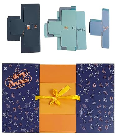 Fyllbar adventskalender – Papper | Påfyllningsbar nedräkning 24 dagar 2025 | Tom för män, kvinnor, universitet och tonåringar