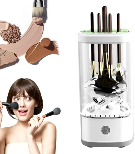 Electric Makeup Brush Cleaner, 2026 New Automatic Makeup Brush Cleaner Machine Portablefor USB Makeup Brushes Cleaner for Deep Cleaning All Size Beauty Makeup Brushes (Transparent)