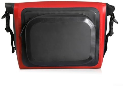 Besttoolifes Riñonera impermeable para ciclismo y senderismo, bolsa frontal para bicicleta con correa de hombro ajustable, revestimiento de PVC resistente al desgarro para portador delantero, grande
