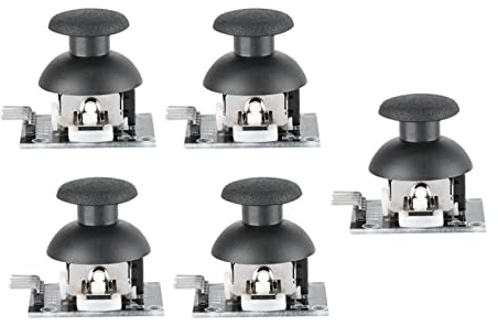 Ouitble Dual-Achsen-Joystick-Modul, Metallknopf, Griff, Potentiometer für Game-Controller, Gamepad, Steuerhebel, Sensor, 5 Stück