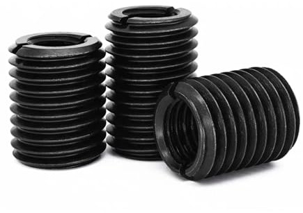 5 Stück M9 M11 304 Edelstahl/45# Stahl Schlitz innen außen selbstschneidende Gewindeeinsatz Adapterschraube Hülse Konvertermutter(45# Steel,M9x1.25-M12x1.5x30)