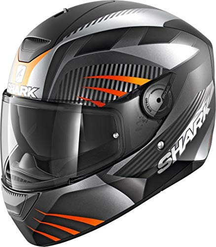 Motorradhelm Shark D-SKWAL MERCURIUM MAT KAO, Schwarz/Orange, M