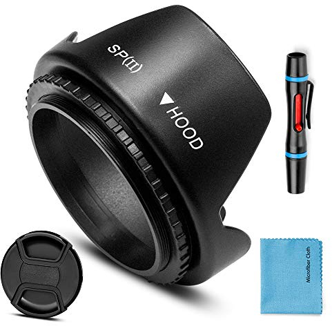 58mm Lens Hood,Fotover Universal Tulip Flower Lens Hood Sun Shade with Centre Pinch Lens Cap for Canon Nikon Sony Pentax Olympus Fuji Camera