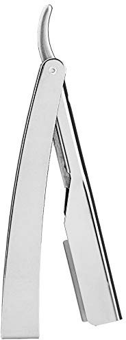 Fripac Rasiermesser aus Stahl, in Silber - Klappbarer Klingen-Rasierer für eine gründliche Rasur des Bartes, Konturenschnitte oder für das Ausrasieren im Nackenbereich, 640 g