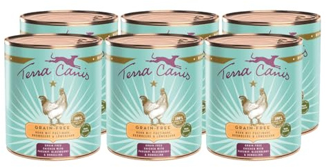 Terra Canis Huhn mit Pastinake, Getreidefrei Nassfutter für Hunde, 6x800g | 100% Lebensmittelqualität aller Rohstoffe, mit frischem Fleisch, reich an Nährstoffen, getreide- und glutenfrei