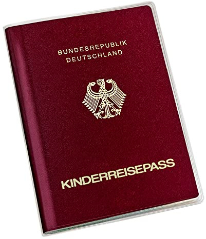 Karteo Kinderreisepass Hülle Schutzhülle transparent [10 Stück] reißfeste Schutzhülle durchsichtig 128 x 92,5 mm für Kinder Reisepass