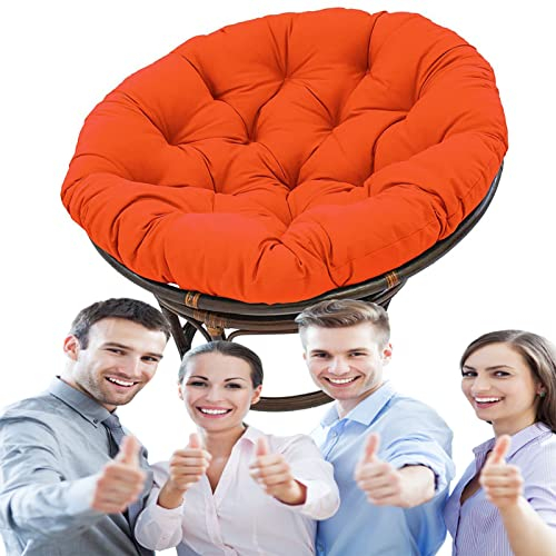 Yadlan Papasansessel Kissen Outdoor Sitzauflage, Wasserdicht Hängeschaukel Indoor Sitzkissen, Polster Bodenkissen für Schwenksessel für Gärten Terrassen(Size:100 * 100cm,Color:Orange)
