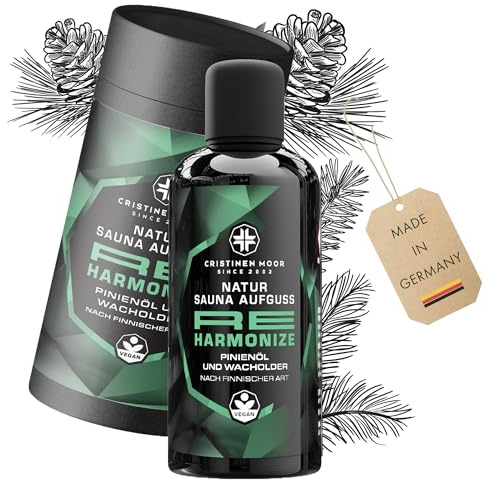 CristinenMoor Natur Saunaaufguss Pinienöl, Wacholder und Amyrisöl nach finnischer Art | Re Harmonize |100ml | Saunaöl | Saunaduft I Saunaaufgussmittel