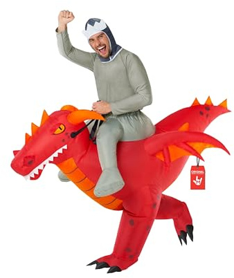 Morph Costumes Drache Kostüm aufblasbar für Erwachsene, Drachenkostüm für Damen und Herren, ideales Fasching, Karneval oder Halloween Kostüm – Einheitsgröße