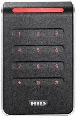 HID 40KNKS-T0-000000 Signo 40 Contactless Smartcard Keypad Reader, Multi-Technology, Mobile Ready, Wall Switch Mount, Pigtail, Black/Silve