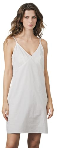 BEAUTELICATE Abitino Sottoveste Donna Corta Cotone Vintage Sottovesti Sottogonna con Forma di Reggiseno Sexy Camicia da Notte con Scollo a V Lingerie Elegante (Avorio, S)