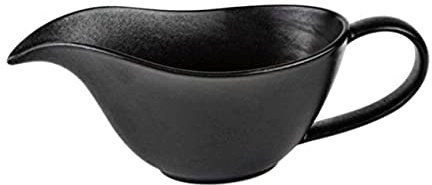 Tofficu Porcelain Sauce Bowl Spout Egg Mixing Cup Pointed Mouth Ceramic Kitchen Soup Bowl Black Cast Iron Style for Cooking and Serving