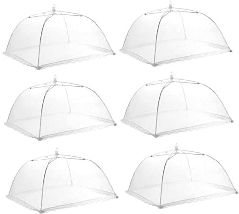 Cabilock Lot De 2 Cloches Alimentaires Blanches De 40 Cm avec Poignée Pliable en Maille pour La Maison Et