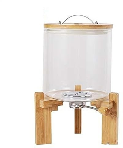 Flour And Cereal Container Food Storage Cereal Containers Rice Dispenser Glass with Airtight Bamboo Lids with Spout Measuring Cup for Kitchen Organization And Pantry Store ( Color : A , Size : S )