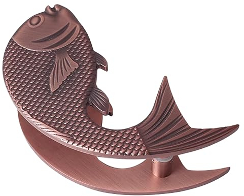 ENHEN Türgriffe Vintage-Fisch-Form-Türzuggriff, Doppelseitige Türgriffe für Holz-/ Glas-/ Metalltüren, Haus-/ Haustür-/ Wintergarten -Türknauf (Color : Pink Bronze, Size : 60cm/24)
