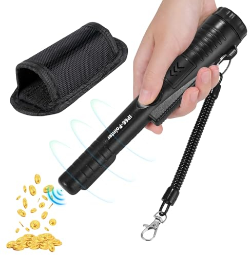 Wowlela Metalldetektor Pinpointer, 360° Scan Tragbar IP68 Wasserdicht mit eingebautem LED Indicator/Alarm Licht/Holster,Handmetalldetektoren für Goldmünze Hunt,Relikte,Schmuck